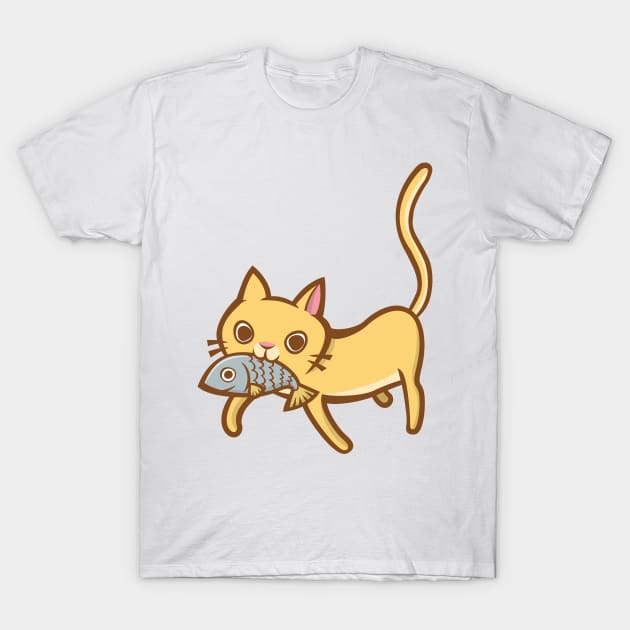 Cat & Fish T-Shirt by kawaii_shop